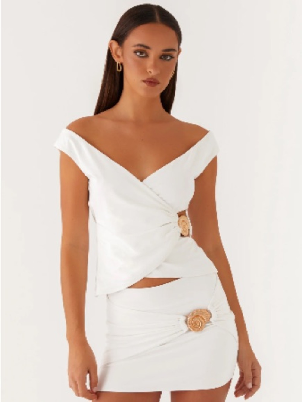 Peppermayo Shoreline Mini Skirt & Top Set in White